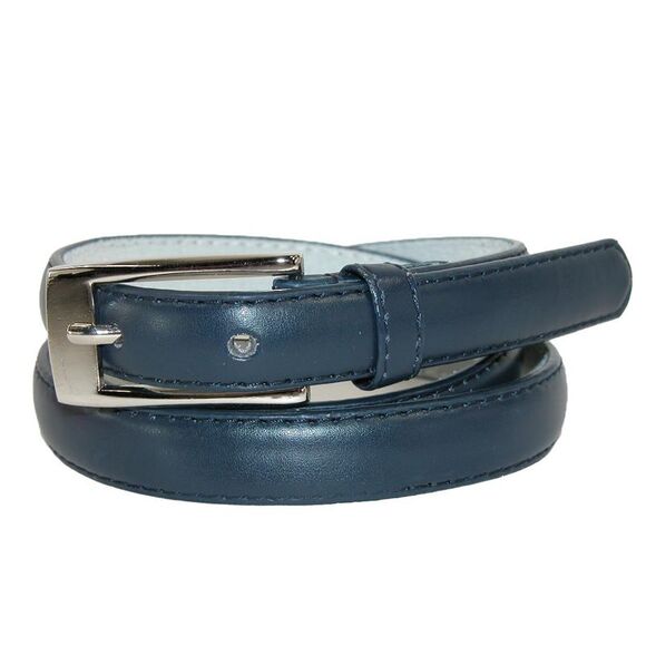 CTM Accessories - CTM Women's 3/4 Inch Skinny Leather Dress Belt Silver Buckle